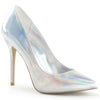 AMUSE-20 Pumps Silber Hologramm | Pleaser