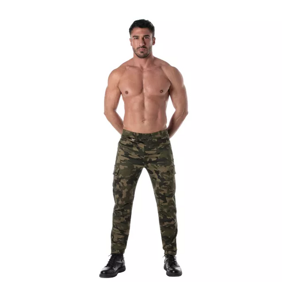 Olivgrüne Army Cargohose im sexy Military Premium Look von TOF Paris – Ansicht 2