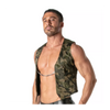 Khakifarbenes maskulines Camouflage Westchen mit abnehmbarer Kette von TOF Paris – Ansicht 4
