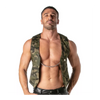 Khakifarbenes maskulines Camouflage Westchen mit abnehmbarer Kette von TOF Paris – Ansicht 2