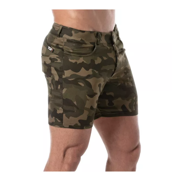 Camouflage verführerische Shorts mit maskulinem Schnitt von TOF Paris – Ansicht 3