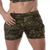 Olivgrüne knapp geschnittene Cargo Shorts im sexy Army Stil von TOF Paris – Ansicht 5
