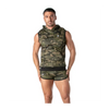 Camouflagefarbener ärmelloser Kapuzenpullover für einen maskulinen Look von TOF Paris – Ansicht 2