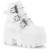 ASHES-55 Plateau Stiefeletten mit Fledermäusen Weiß | DemoniaCult