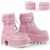 ASHES-57 Plateau Stiefeletten mit Plüsch Fesseln in Rosa | DemoniaCult