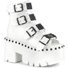 ASHES-70 Plateau Peeptoe Stiefeletten Weiß | DemoniaCult