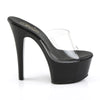 ASPIRE-601 Plateau Pantoletten Transparent/Schwarz | Pleaser