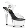 ASPIRE-608 Plateau Sandaletten Schwarz/Transparent | Pleaser