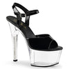 ASPIRE-609 Plateau Sandaletten Transparent/Schwarz | Pleaser