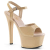 ASPIRE-609 Plateau Sandaletten Beige Lack | Pleaser