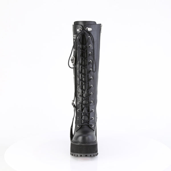 ASSAULT-218 Plateau Stiefel Schwarz Matt von DemoniaCult – Ansicht 2
