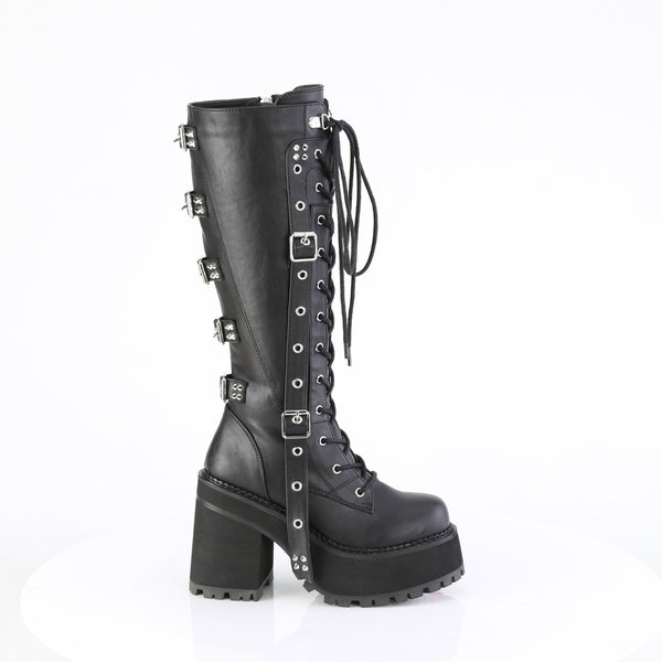 ASSAULT-218 Plateau Stiefel Schwarz Matt von DemoniaCult – Ansicht 5