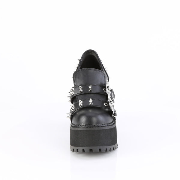 ASSAULT-38 Plateau Schuhe Schwarz Matt von DemoniaCult – Ansicht 2