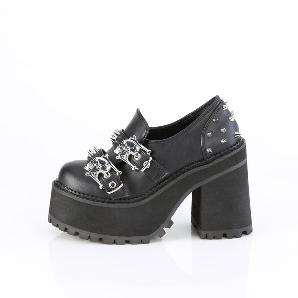 ASSAULT-38 Plateau Schuhe Schwarz Matt von DemoniaCult – Ansicht 3