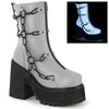 ASSAULT-66 Plateau Stiefel mit Kette Reflektierende Oberfläche | DemoniaCult