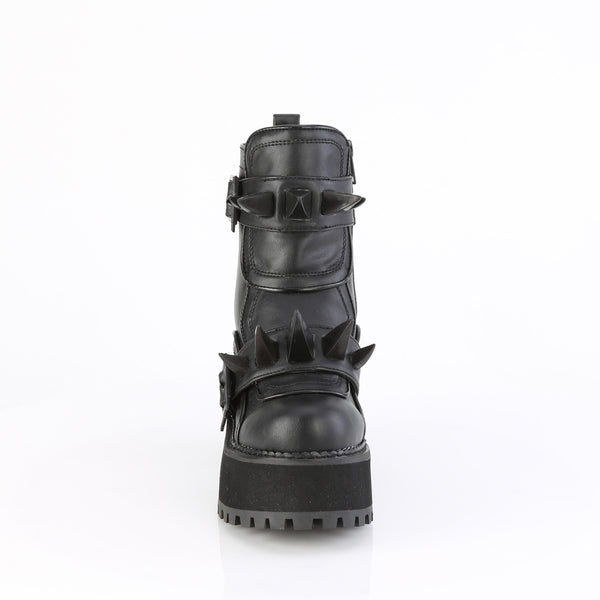ASSAULT-72 Plateau Stiefeletten Schwarz Matt von DemoniaCult – Ansicht 2