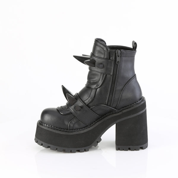ASSAULT-72 Plateau Stiefeletten Schwarz Matt von DemoniaCult – Ansicht 3