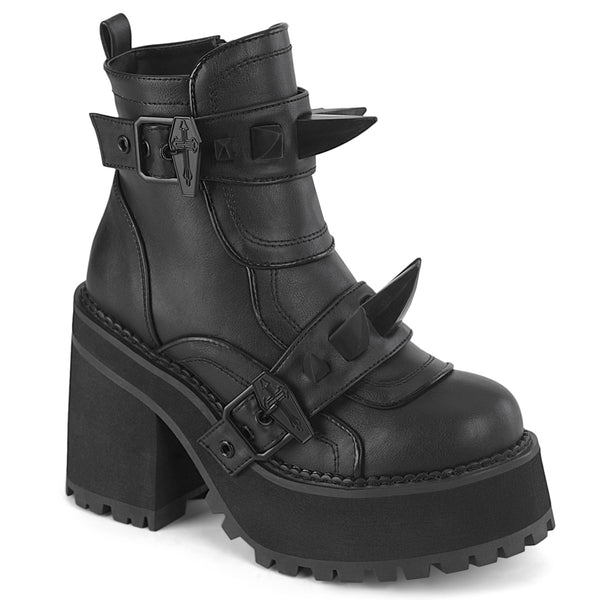 ASSAULT-72 Plateau Stiefeletten Schwarz Matt von DemoniaCult
