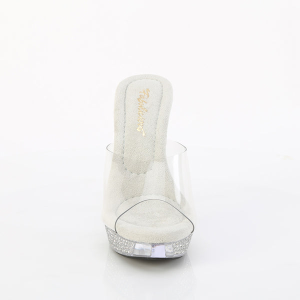 ATHENA-501 Plateau Pantoletten Transparent Glitzer Strass von Fabulicious – Ansicht 2