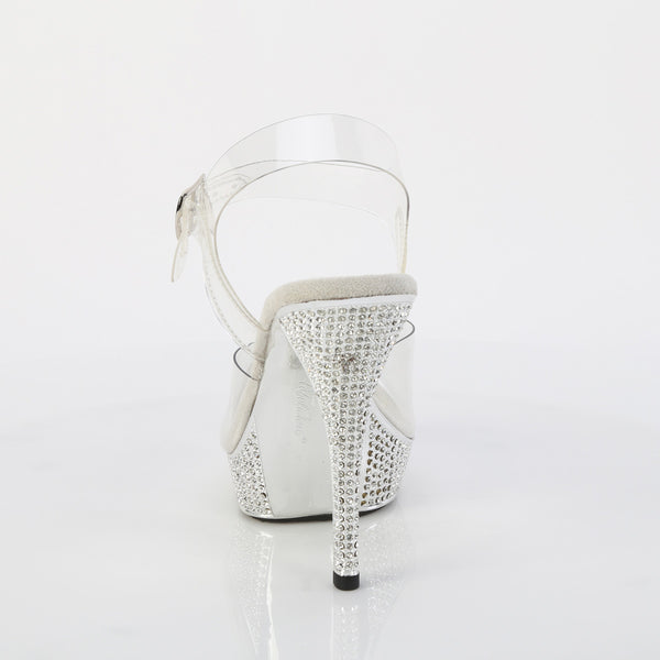 ATHENA-508 Plateau Sandaletten Silber Glitzer Strass von Fabulicious – Ansicht 4