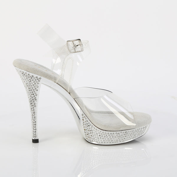 ATHENA-508 Plateau Sandaletten Silber Glitzer Strass von Fabulicious – Ansicht 5