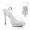 ATHENA-508 Plateau Sandaletten Silber Glitzer Strass von Fabulicious