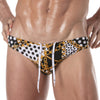 Herren Badehose Barockmuster - Slim Fit mit verstellbarem Bund, Schwarz | TOF Paris