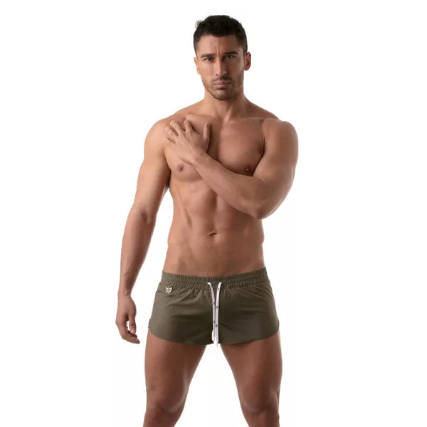 Khakifarbenes erotisches Shorts Modell für mutige Männer von TOF Paris – Ansicht 4