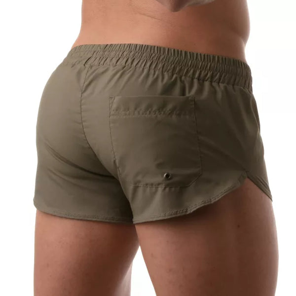 Khakifarbenes erotisches Shorts Modell für mutige Männer von TOF Paris – Ansicht 3