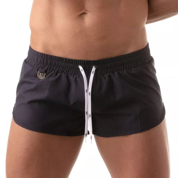 Marineblaue Beach Swim Shorts im klassischen Premium Look von TOF Paris