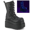 BEAR-182 Plateau Stiefel mit Fledermäusen UV | DemoniaCult