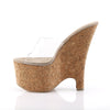BEAU-601 Plateau Pantoletten Kork | Pleaser