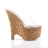 BEAU-601 Plateau Pantoletten Kork | Pleaser