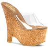 BEAU-601 Plateau Pantoletten Kork | Pleaser