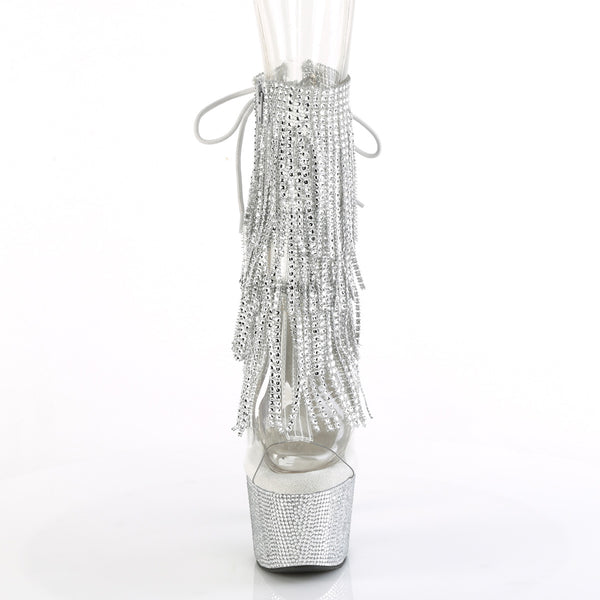 BEJEWELED-1017RSF-7 Plateau Stiefeletten - PVC/Silber von Pleaser – Ansicht 2