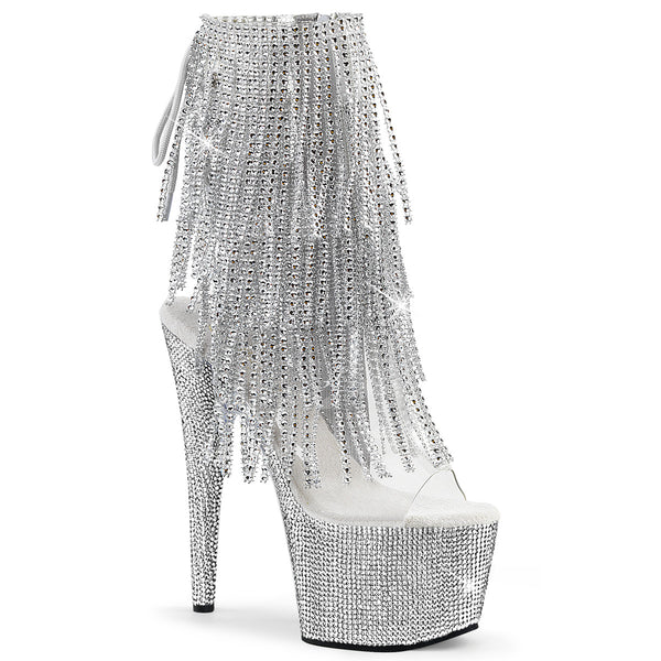 BEJEWELED-1017RSF-7 Plateau Stiefeletten - PVC/Silber von Pleaser