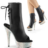 BEJEWELED-1018DM-6 Plateau Stiefeletten - Schwarz | Pleaser