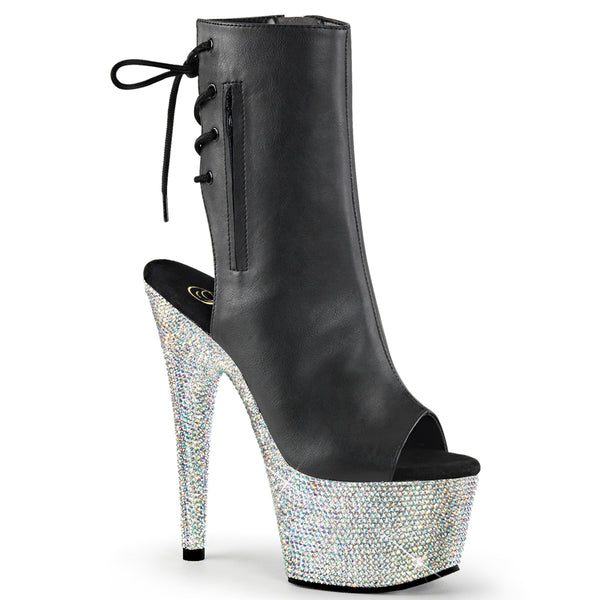BEJEWELED-1018DM-7 Plateau Stiefeletten Schwarz von Pleaser
