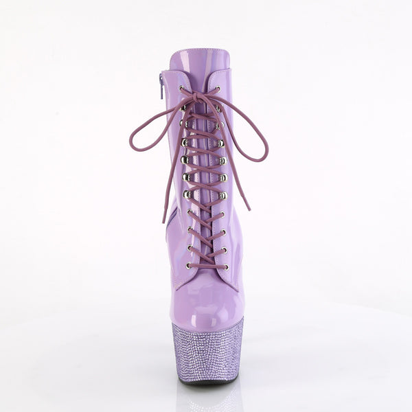 BEJEWELED-1020-7 Plateau Stiefeletten - Lila Lack von Pleaser – Ansicht 2