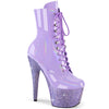 BEJEWELED-1020-7 Plateau Stiefeletten - Lila Lack von Pleaser
