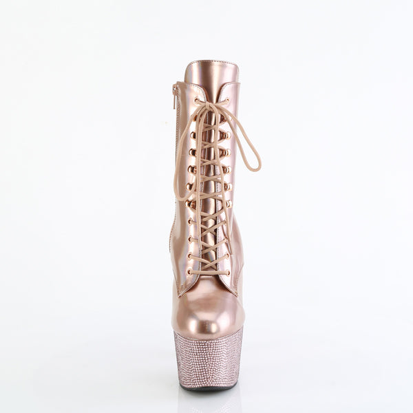 BEJEWELED-1020-7 Plateau Stiefeletten - Roségold Lack von Pleaser – Ansicht 2