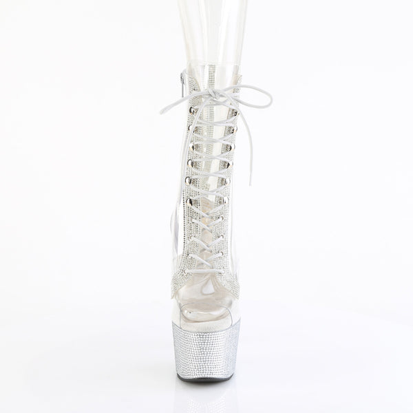 BEJEWELED-1021C-2 - Plateau Stiefeletten - Transparent Strass von Pleaser – Ansicht 2