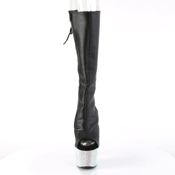 BEJEWELED-2018-7 Plateau Stiefel - Schwarz Matt von Pleaser – Ansicht 2