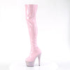 BEJEWELED-3000-7 Plateau Overknee Stiefel Rosa Glitzer Lack Holo Strass von Pleaser – Ansicht 3