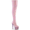BEJEWELED-3000-7 Plateau Overknee Stiefel Rosa Glitzer Lack Holo Strass von Pleaser