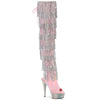 BEJEWELED-3017HG-RSF Overknee Plateau Stiefel mit Strass Rosa | Pleaser