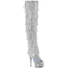 BEJEWELED-3017HG-RSF Overknee Plateau Stiefel mit Strass in silber | Pleaser