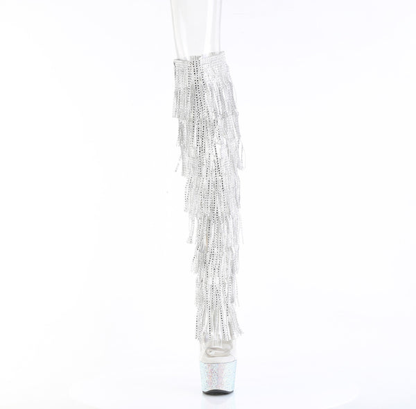 BEJEWELED-3019C-RSF- Overkneestiefel Silber | Pleaser