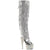 BEJEWELED-3019RSF-7 Plateau Overknee Stiefel Strass Silber | Pleaser