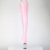 BEJEWELED-3052HG-7 Plateau Overknee Stiefel Rosa Glitzer Holo Strass von Pleaser – Ansicht 2